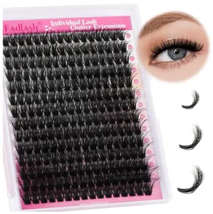 Lash Clusters 280pcs 80D 12-18mm Cluster Lashes Mixed Tray 3D Effect Volume Individual Lashes Cluster Eyelash Extensions Fluffy Soft D Curl DIY Lash Extension Kit at Home