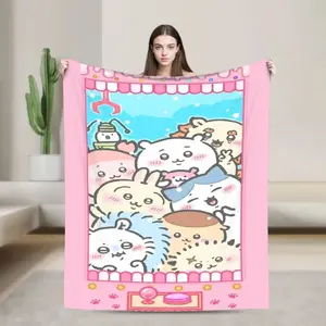 Chiikawa Catoon Blanket Grabber Kawaii Customized Throw Blankets for  Sofa Bedding Lounge A multi-functional and beautiful blanket suitable for decoration, use and as a gift. Add some fun to your home