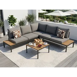 6-Seat Outdoor Furniture Set, Garden Patio Weather-Resistant Frame Sofa Set