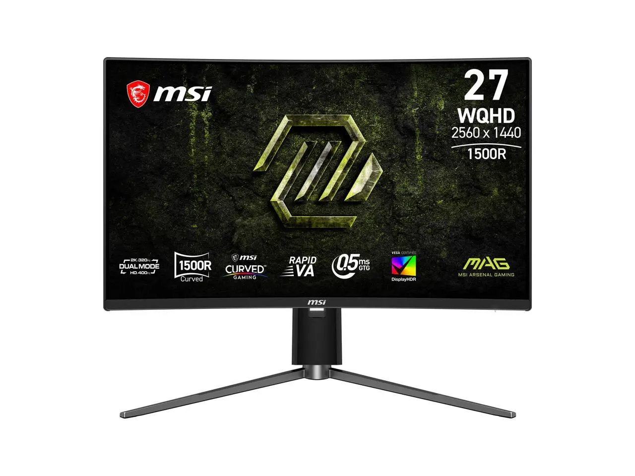 MSI 27 inch Dual Mode QHD 1440P 320Hz FHD 400Hz AMD FreeSync Premium (Adaptive Sync) HDR Ready Gaming Computer Monitor with Height Adjustable, Swivel & Tilt Stand MAG 274CQPDF X32