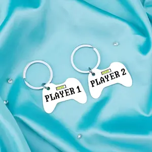 Couple Mini Game Controller Keychain Creative Handheld Game Console Stainless Steel Keychain Backpack Pendant