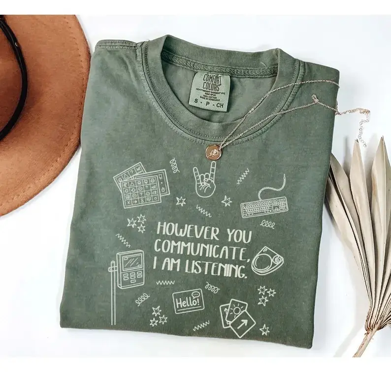 Everyone Communication Speechie AAC Bcba Aba T-Shirt - Sweatshirt - Hoodie,Speech Pathology Graduate,Sped Tee, Neurodiversity Gift, Special Education Shirt