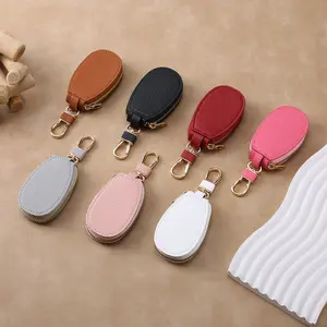 Mini Car Key Bag Unisex PU Leather Car Key Storage Bag Creative Fashion Simple Pendant Keychain in Multiple Colors