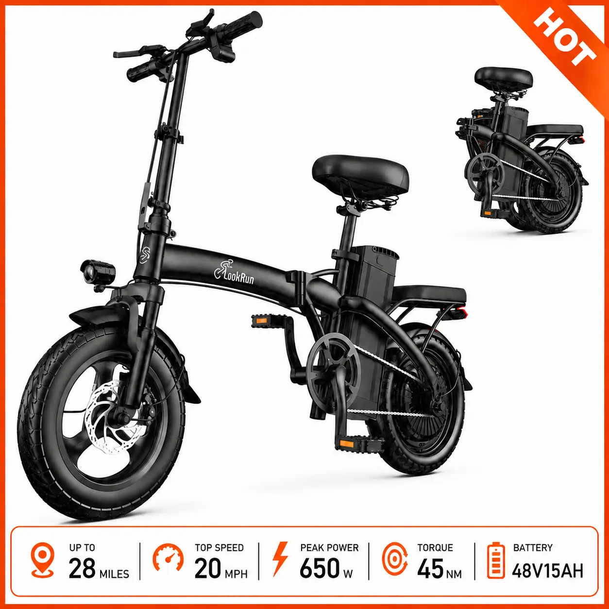 Adult G11 Lightweight Electric Scooter - 48V 15AH Battery, 400W Steady Power, 650W Peak Output, 45NM Torque, 20MPH Max Speed, 28-mi Range, Easy-Folding Design for Car Storage & Downtown Daily Travel, LED Lights