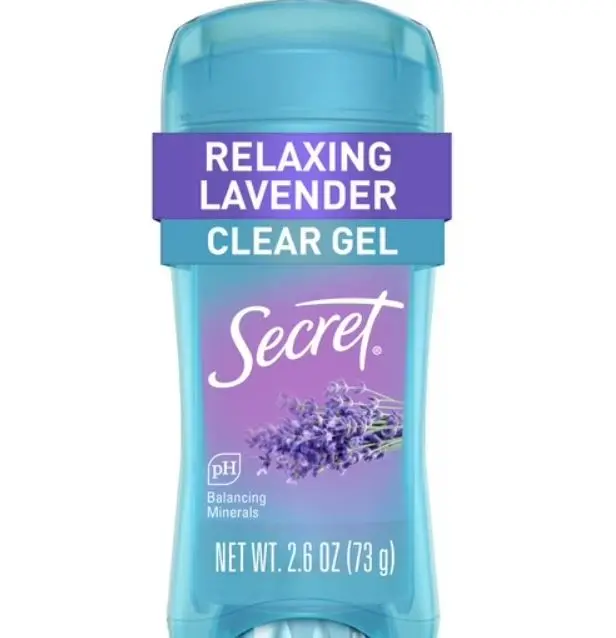 Secret Fresh Clear Gel Antiperspirant Deodorant for Women Lavender Scent 48 Hour Sweat and Odor Protection pH Balancing Minerals Goes On Clear Dries Fast 2.6 oz