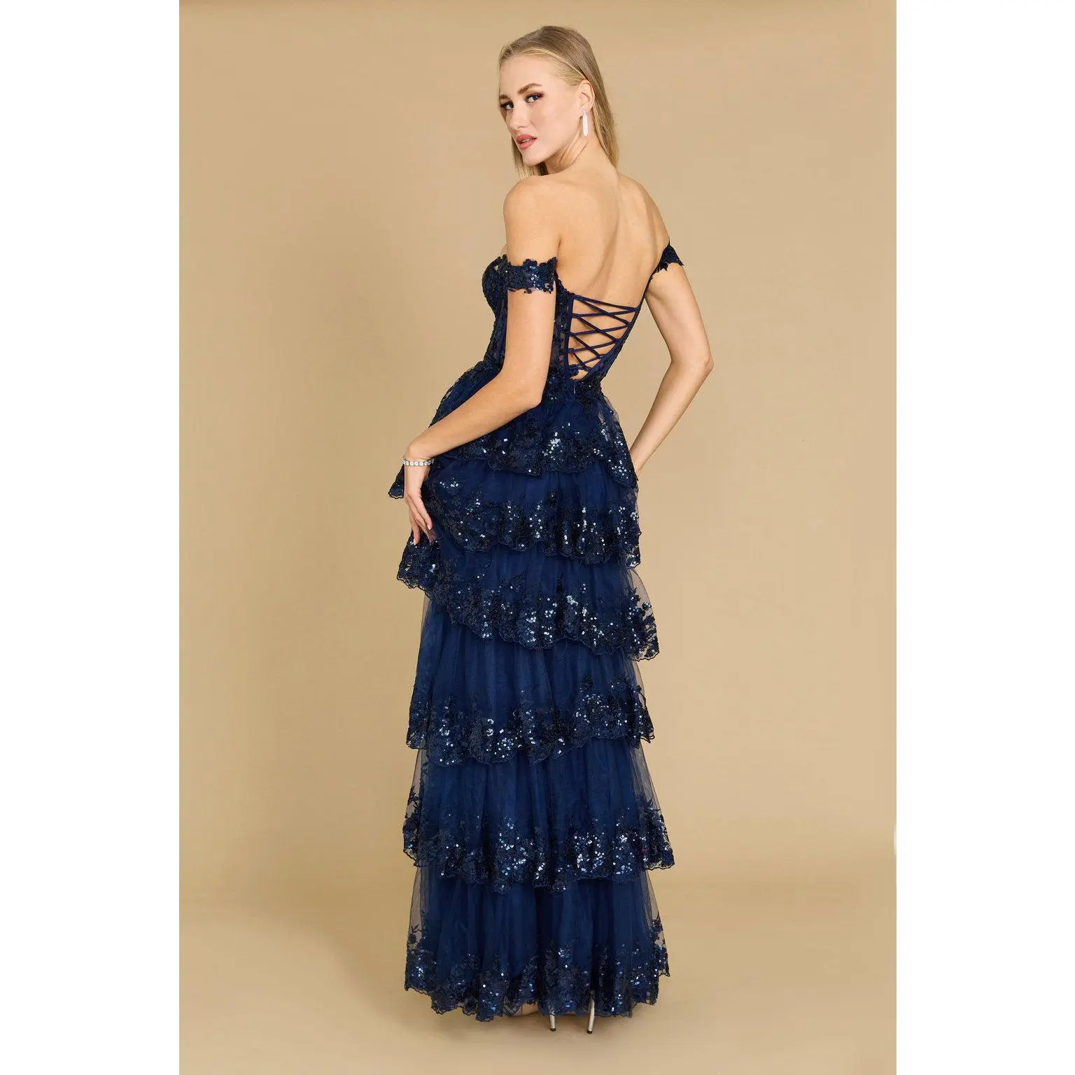 dylan & davids fitted corset long formal prom dress Long Chiffon Sweetheart Neckline Corset Prom Dress main image 0