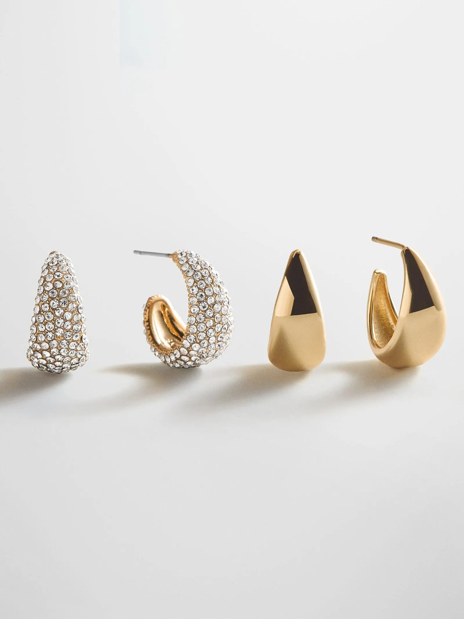 Bay Waterproof Earring Set - Gold/Pavé