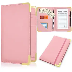 Server Book for Waitress, Durable Leather Waitress Book with Zipper Pocket, Server Manual Checkbook Fits Server Apron