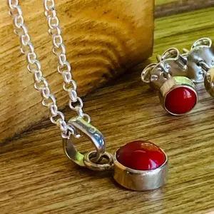 Tiny Gemstone or Birthstone pendant Only  - Sterling Silver 925