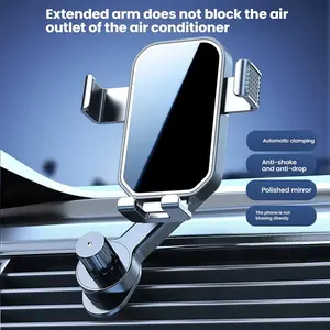 Gravity Car Holder Mount Air Vent Stand Cradle for Cell Phone Hands-Free Calling Easy Release Universal Compatibility Supports iPhone 11-16 Series Samsung & More 360° Rotation One-Handed Operation