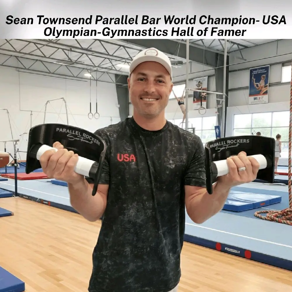 Parallel Rockers, Sean Townsend Edition with Parallel Bar Grip - Gymnastics Training Equipment for Athletes, Handstands & Wrist Strength, Actual Grip, Distinctive Grip Experience