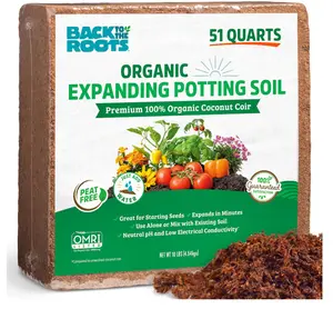Back to The Roots Organic Coir, 51 Quart Expanding Soil, Great for Seeds and Potting