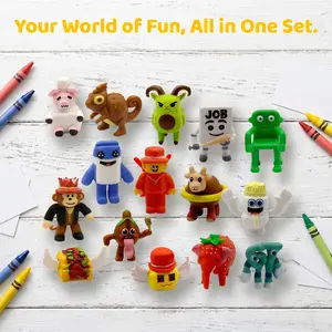 15 Pcs Cute Cartoon Character Figures Set - Mini Collectible Toys for Kids, Party Favors & Birthday Gifts for Boys Girls [3.55-5.5cm / 1.4-2.17in]