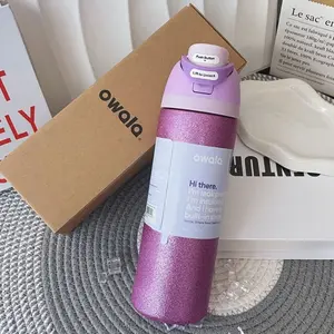 Owala 24oz/32oz Insulated Water Bottle Purple  Leakproof Straw Lid Stainless Steel Vacuum Bottle BPA Free Cold 24H Travel Gym Cup