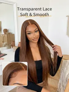 Well Wigs Hidden Gem Zaniyah 13x4x1 Front Lace No Glue Wig - 30 in 100% High-Temperature Premium Synthetic Brazilian Lace Straight Hairpiece, budget friendly wigs glueless wig Hair Color Wigs Lace Closure Wigs Natural Scalp Wig