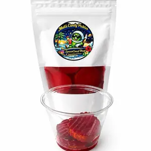 Matt's Candy Pickles Cherry Flavor 8 oz Bag - Intense Sour, Sweet, Tangy, Crunchy Juicy, Pickle Chips from Florida's Space Coast