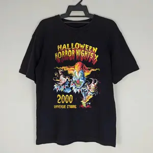 Halloween Horror Nights Vintage Black T-Shirt, Urban Street Style Vintage Good Graphic Tee Unisex Cotton Top, Y2K Grunge Aesthetic, Trendy T-Shirt, Casual Daily Wear, Gift T-Shirt Top Menswear Womenswear Streetwear