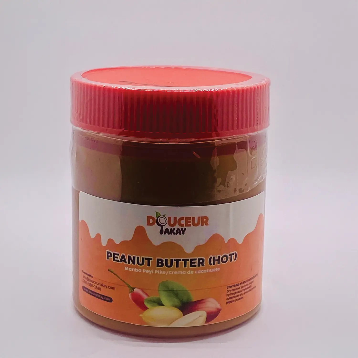 Manba Peyi (Hot) Haitian Spicy Peanut Butter - Natural Pistachio Cream Spread, Traditional Flavor, Low-Sugar Nuts Food and Snacks, Pantry Preserve with Black Pepper