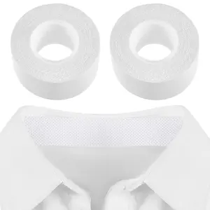 2 Rolls Sweat Pads Collar Protectors for Men Shirts, Disposable White Shirt Neck Tape, Dress Hat Collar Self Adhesive Invisible Liner Patch Against Sweat Stain (1.18 Inch)