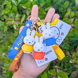 Miffy Bunny Keychain - Official Merchandise for Fans of the Beloved Character | Kawaii Bag Charm | Cute Cartoon Characters Accessory | Anime Rabbit Gift