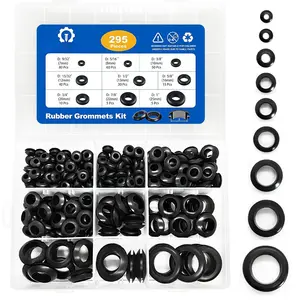 Rubber Grommet Kit 295 count 9 Sizes Hole Plug Rubber Grommets for Wiring- 9 Standard Sizes (9/32",5/16",3/8",15/32",1/2",5/8",3/4",7/8",1")