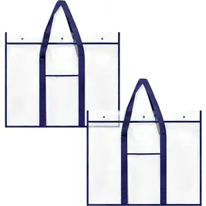2 Pack Bulletin Board Poster Art PVC Storage Pocket Chart with Accessories’ Pocket (30.5" x 24.8")