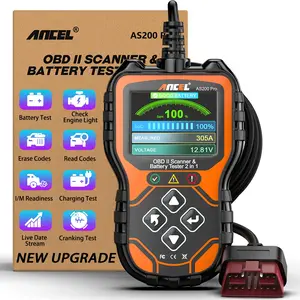 ANCEL AS200 PRO 2 in 1 OBD2 Scanner + Battery Tester, Check Engine Code Reader Car Diagnostic Tools, Enhanced OBD II Code Reader 12V Automotive Battery Load Tester
