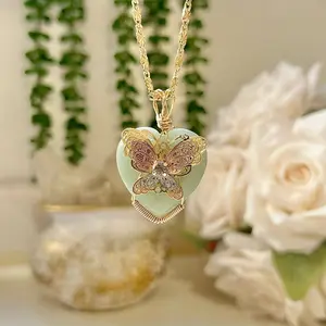 Aventurine Butterfly Necklace - Elegant Jewelry