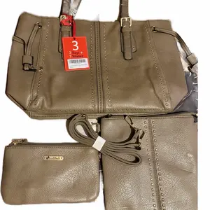 Montana West Tan Leather 3 Piece Bag Set Crossbody