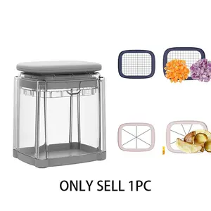 4-In-1 French Fry Cutter, Potato Slicer, Salad Chopper, Vegetable Knife, Four Blades, Easy Clean, Home Cooking, Party Prep, Bulk Meal Preparation