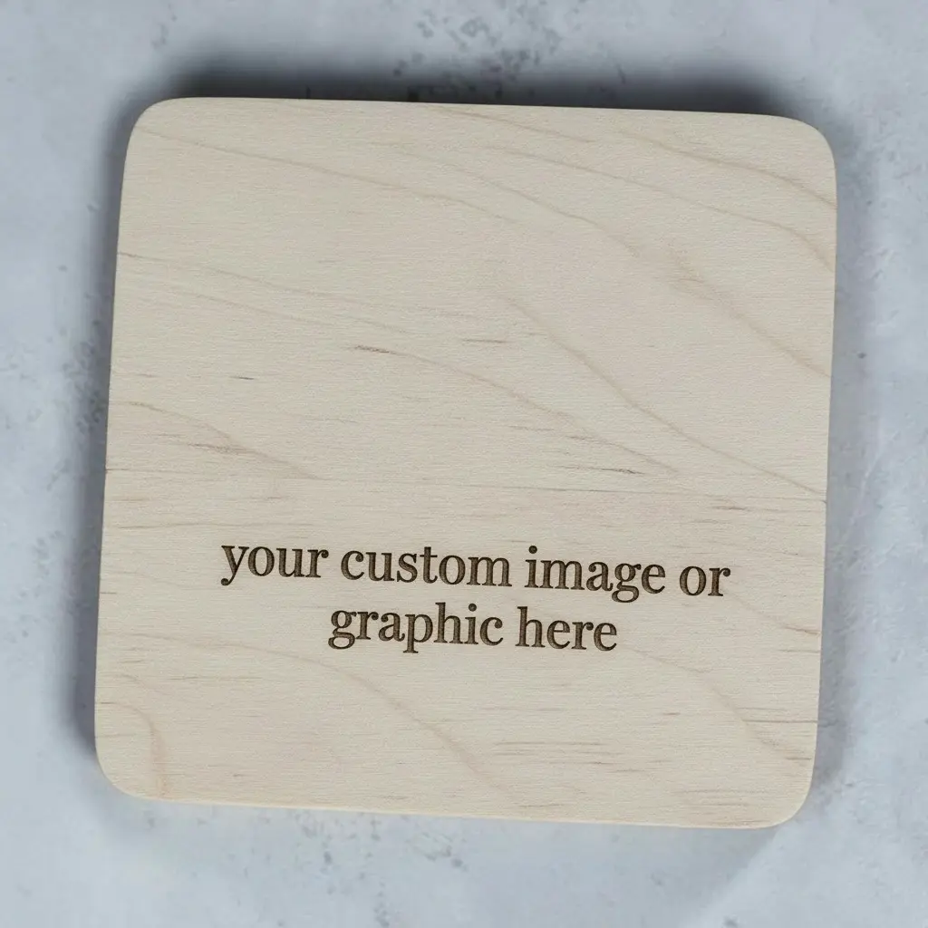 Custom Engraved Wood Coaster | Personalized Photo or Text Gift | Handmade Keepsake