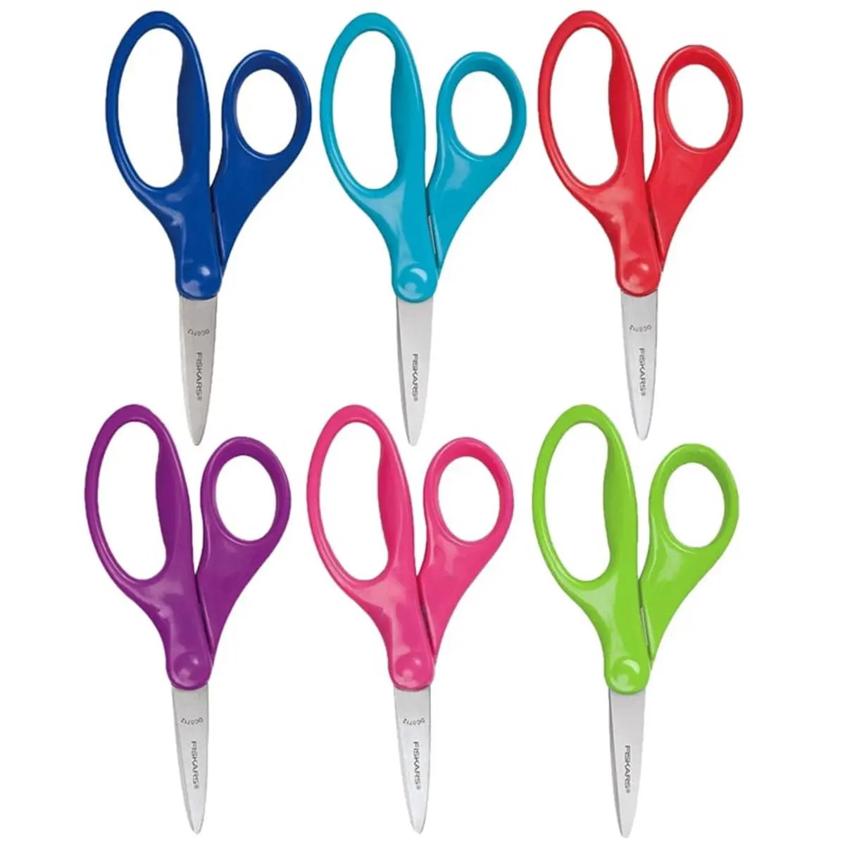 Fiskars FSK1067052 Left-Handed Kids Scissors, 5 in. Safety-Edge Pointed-Tip Blades, Odor-Free Ergonomic Thumb Loop Handle, Ages 4+ (4 and Up), Assorted Colors, Improved Detail Cutting for Teachers, Moms