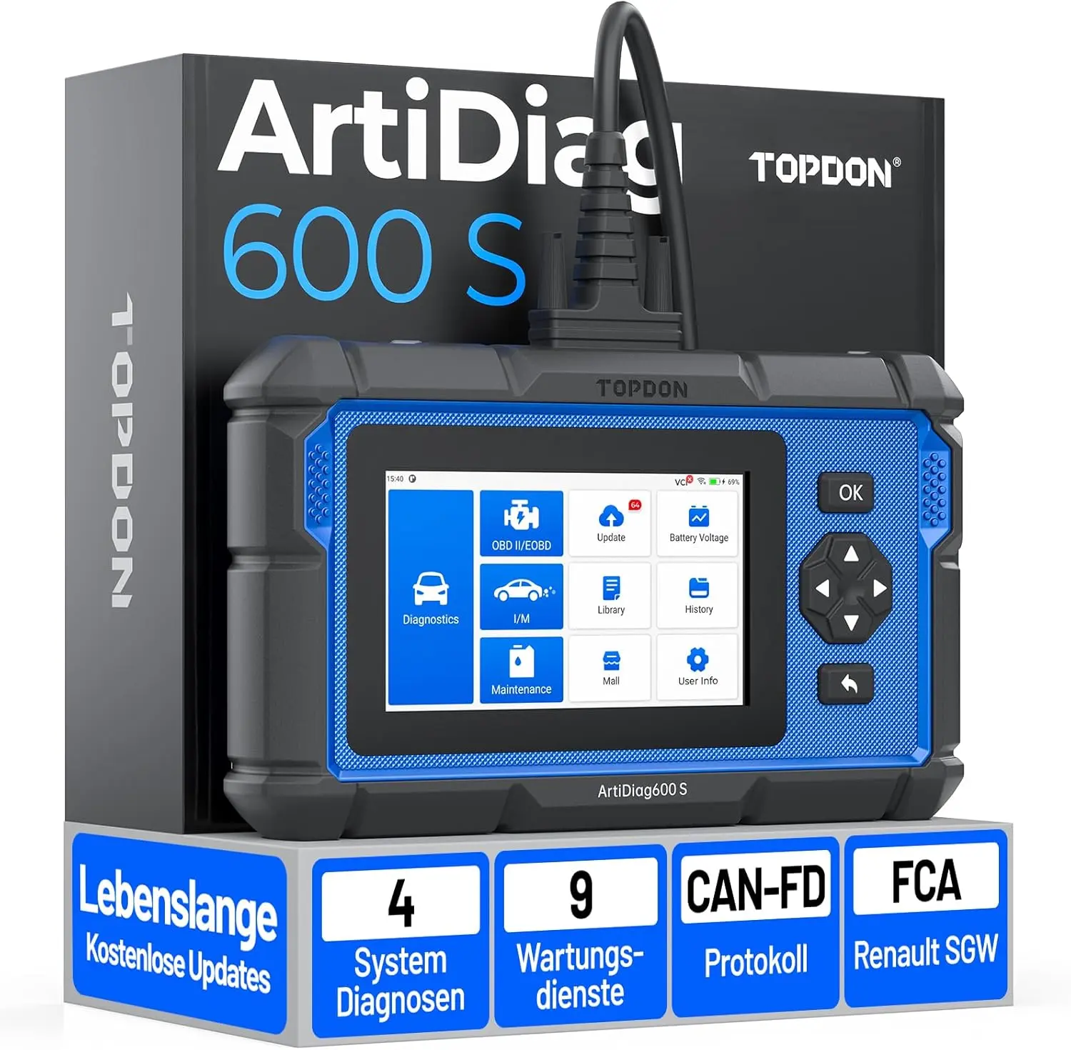2025 TOPDON AD600S OBD2 Scanner Car Diagnostic Scan Tool Maintenance Diagnostic Tool Auto Vehicle Free Lifetime Upgrade