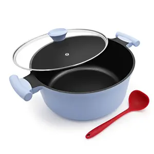 Obsessed with this Blue Beauty! 5Qt Nonstick Stockpot – No Toxins, Easy Clean, One Pot Does It All!