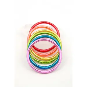 Retro Rainbow Set Thai Buddhist Temple Bracelets, Mantra Bangle Maximalist Jewelry