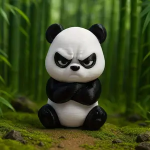 Angry Panda Car Decor Ornament, Home Decor Accessory, Table Desk Ornament, 3D Printed Fashion Desktop & Bookshelf Decoration, Funny Stress Relief Toy, Christmas Creative Gift