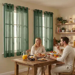 Summer Vibes, 34x63 Inch 4pcs Sheer Curtains for Living Room Bedroom Kitchen Linen Sheer Curtains, Grommet Luxury Black Out Curtains for Windows Apartment FT6661