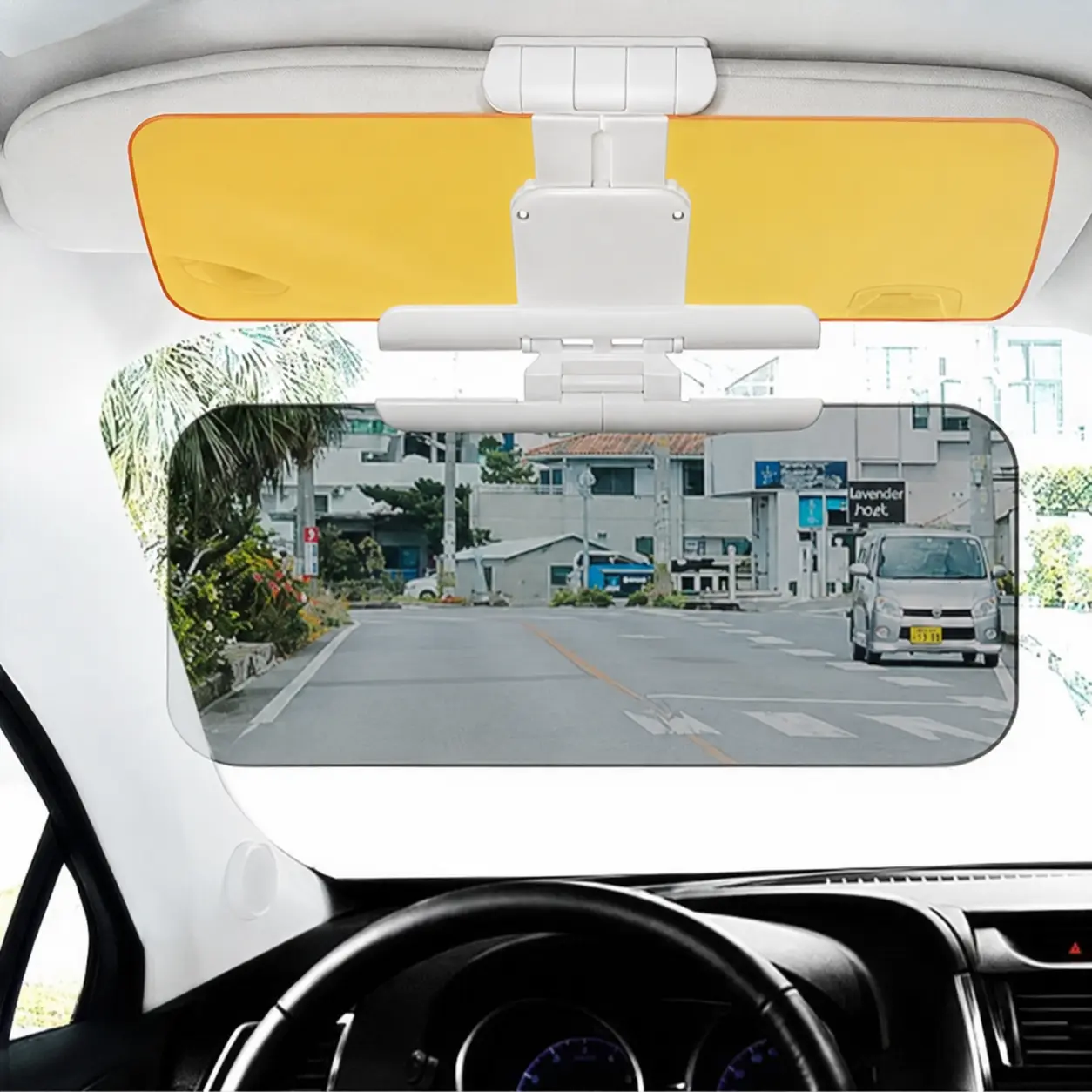 2 in 1 Polarized Car Sun Visor Extender, UV400 Anti-Glare Clip-On Sun Blocker, Adjustable HD Visor for Day and Night Driving, Universal for Driver & Passenger Side