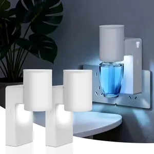 2 PCS Wall Fragrance Plug in with Night Light and Oil Diffuser, Upgraded Fragrance Concentration Control, Compatible with Bath and Body Works WallFlower for Home, White