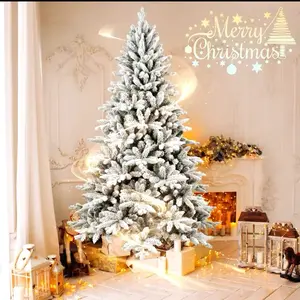 5FT/6FT/7FT Pre-lit Artificial Christmas Tree with Snow Flakes Design