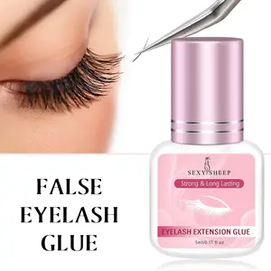 Lash Cluster Glue Sensitive Open Eyes Cluster Lash Glue Strong Hold Long Lasting 4+ Weeks Eyelash Extension Adhesive Waterproof & No Irritation for Professional (5ml)