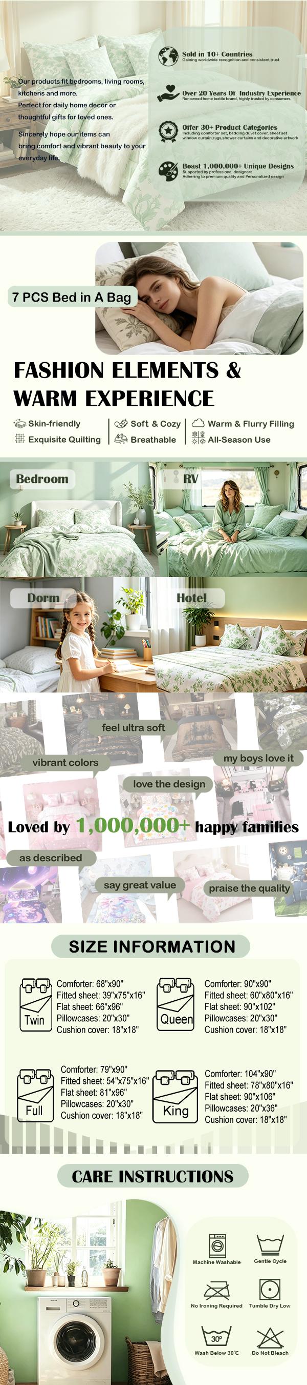 Feelyou Multi-Size Camo Print Animal Graphic Bedding Sets Collections, Hunting Mallard Duck Deer Design with Sheets & Pink Bow Decor, Farmhouse Rustic Bed-in-a-Bag for Pink Bedroom, Machine Washable