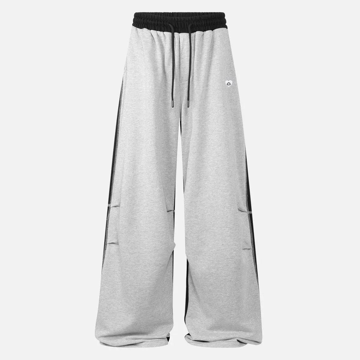 AELFRIC EDEN Men's Athletic Stitch Patchwork Sweatpants, 100% Cotton Baggy Wide-Leg Fit with Drawstring for Everyday Wear, Baggy Sweatpants, Men's Sweatpants