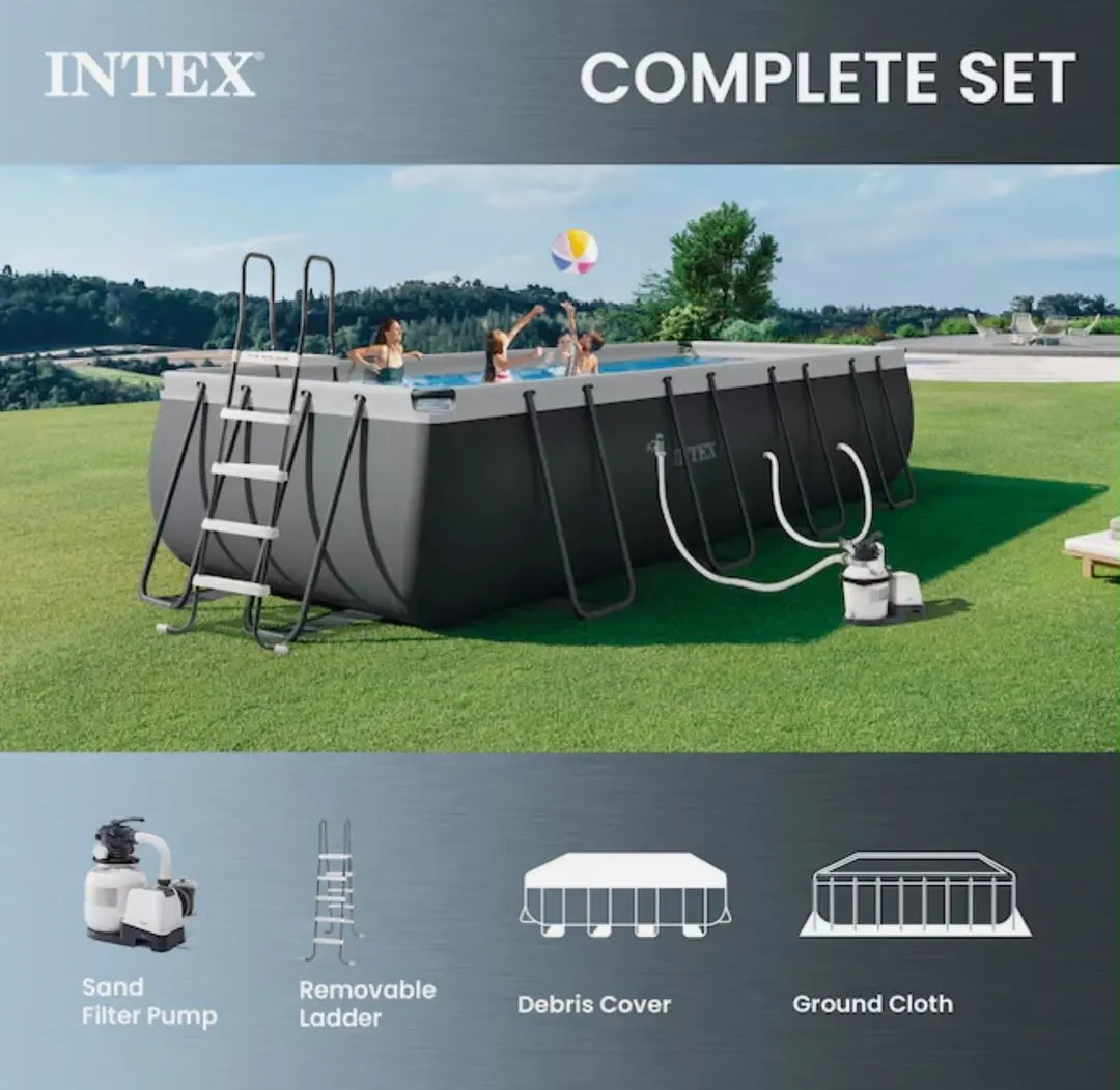 Intex 18x9x52 Above Ground Pool w/ Pump & Ladder Intex 18x9x52 Above Ground Pool w/ Pump & Ladder