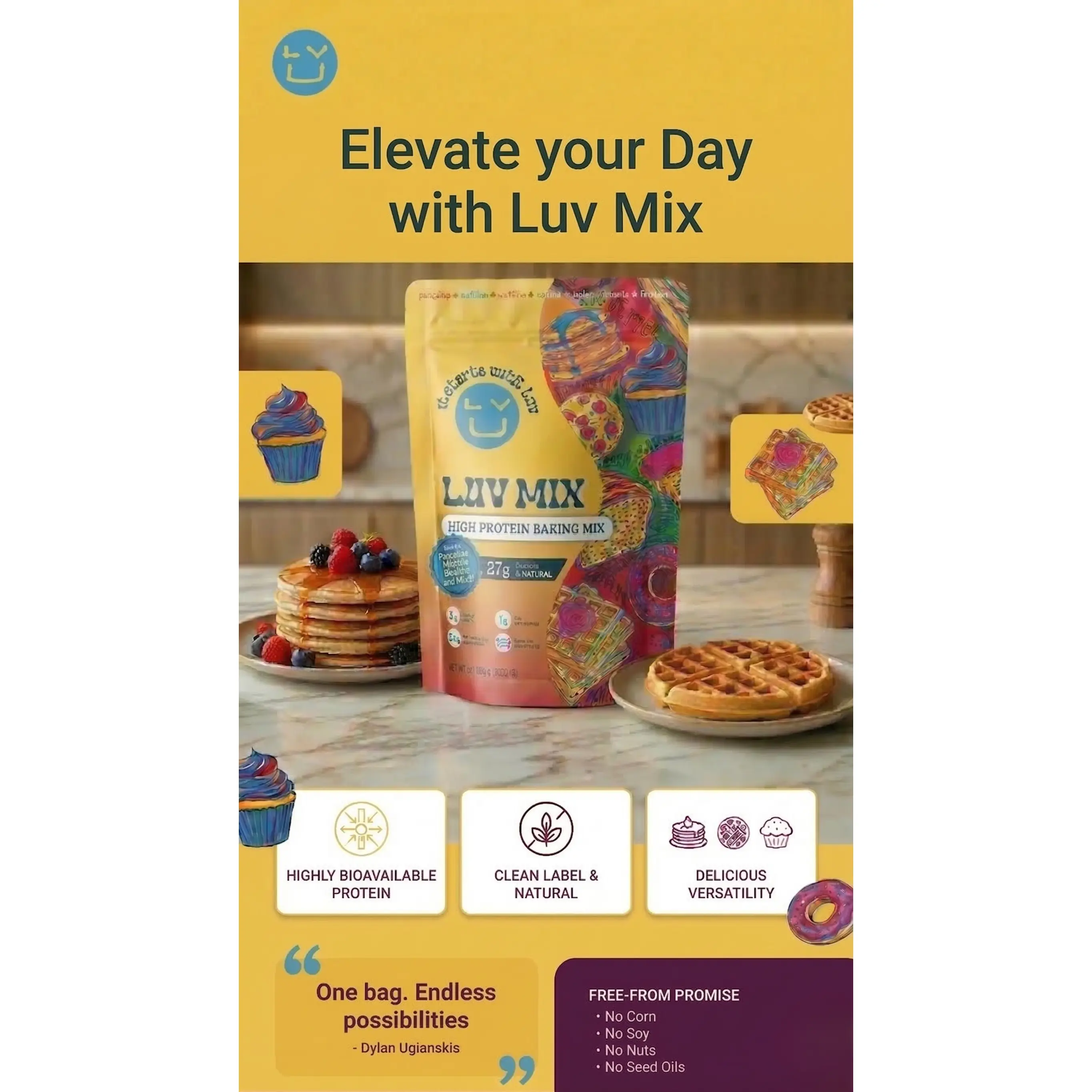 LUV High-Protein Pancake, Waffle, & Baking Mix