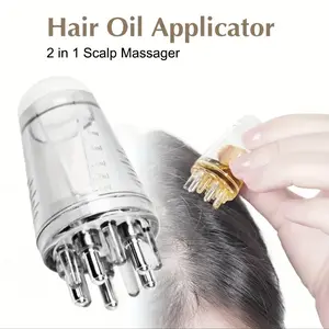 Mini Portable Scalp Applicator, Liquid Guide Comb, Essential Oil Roller Massager, Uniform Liquid Application Tool, Suitable for All Hair Types
