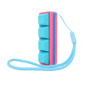 Pink and Blue Stripe Picky Party Clicky Keychain Textured Base you customize Tactile Switch