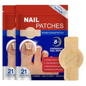 Nail Patches 42 PCS Toenail Treatment Extra Strength 8-Hour Overnight Nail Fast Acting Repair Effortless Hydrogel Nail Care and Repair for Damaged Nails Overnight Renewal for Men and Women