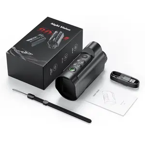 10x Digital Zoom HD Night Vision Monocular - IR Goggles with USB-C Charging, 28mm Lens for Hunting, Camping & Surveillance - Black | High-resolution optical lenses with adjustable focal length, modern design