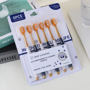 Soft Knot Soft Hair Same Toothbrush, Dense Toothbrush, Deep Cleaning for Oral Use, Household High Efficiency Box of 6 High Density Soft Hair for Use